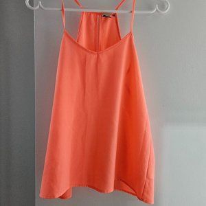Loose Bright Coral Tank Top by Paper Crane